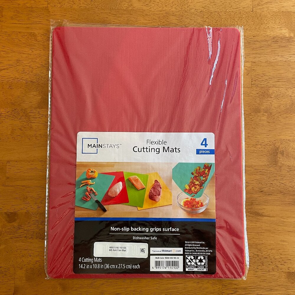 4-piece Mainstays non-slip, flexible cutting mats